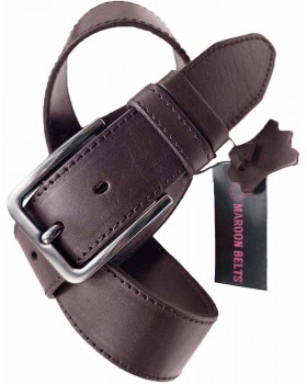 Ремень 4 см "Хром" Maroon Belts-foto4